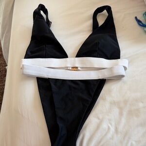 Strawberry Milk Mob Black and White Bikini